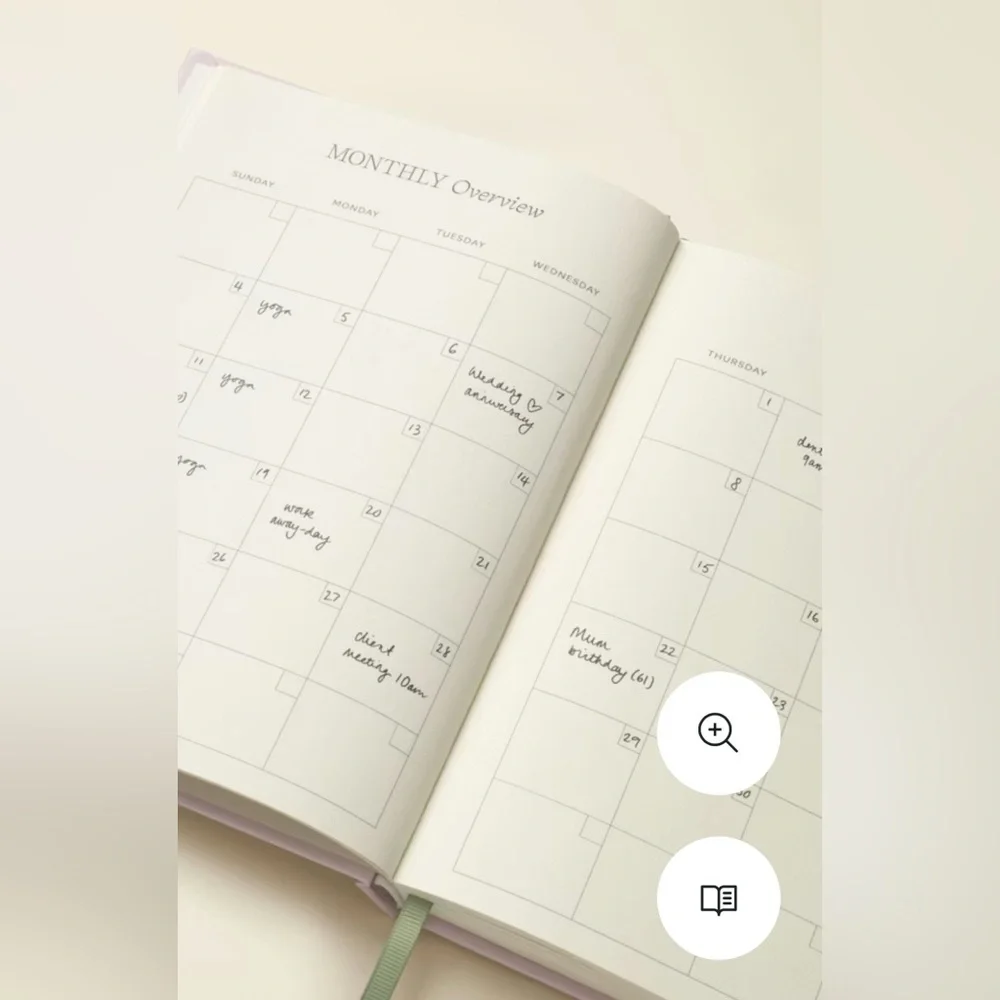 Start Fresh Every Day Hardcover Planner - Blue Text on Cream